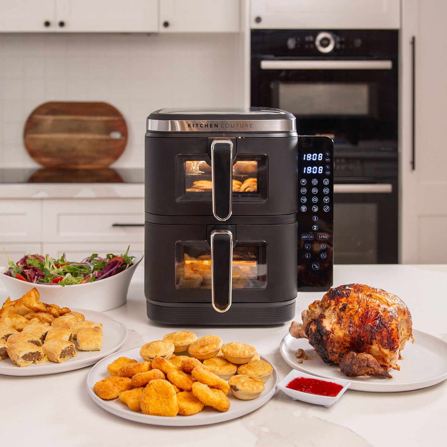 Kitchen Couture 11L Clear View Vertex Dual Draw Air Fryer