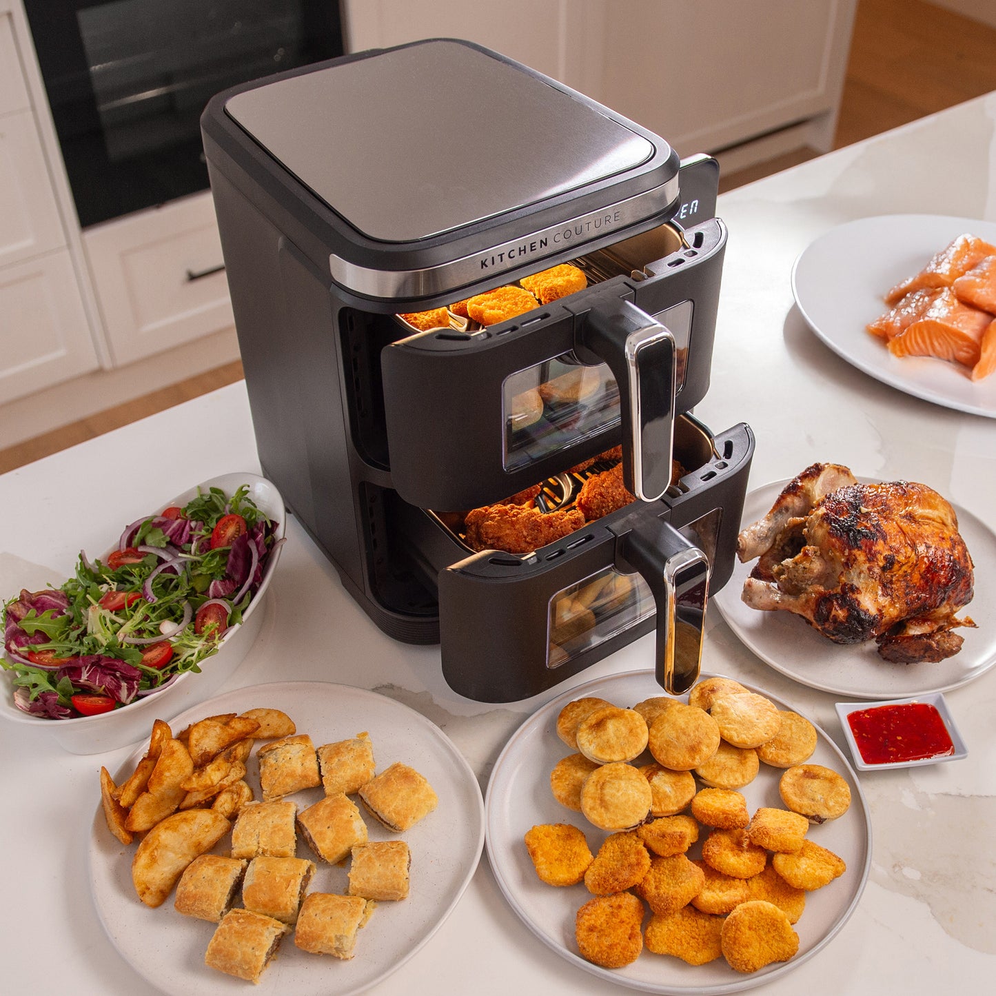 Kitchen Couture 11L Clear View Vertex Dual Draw Air Fryer
