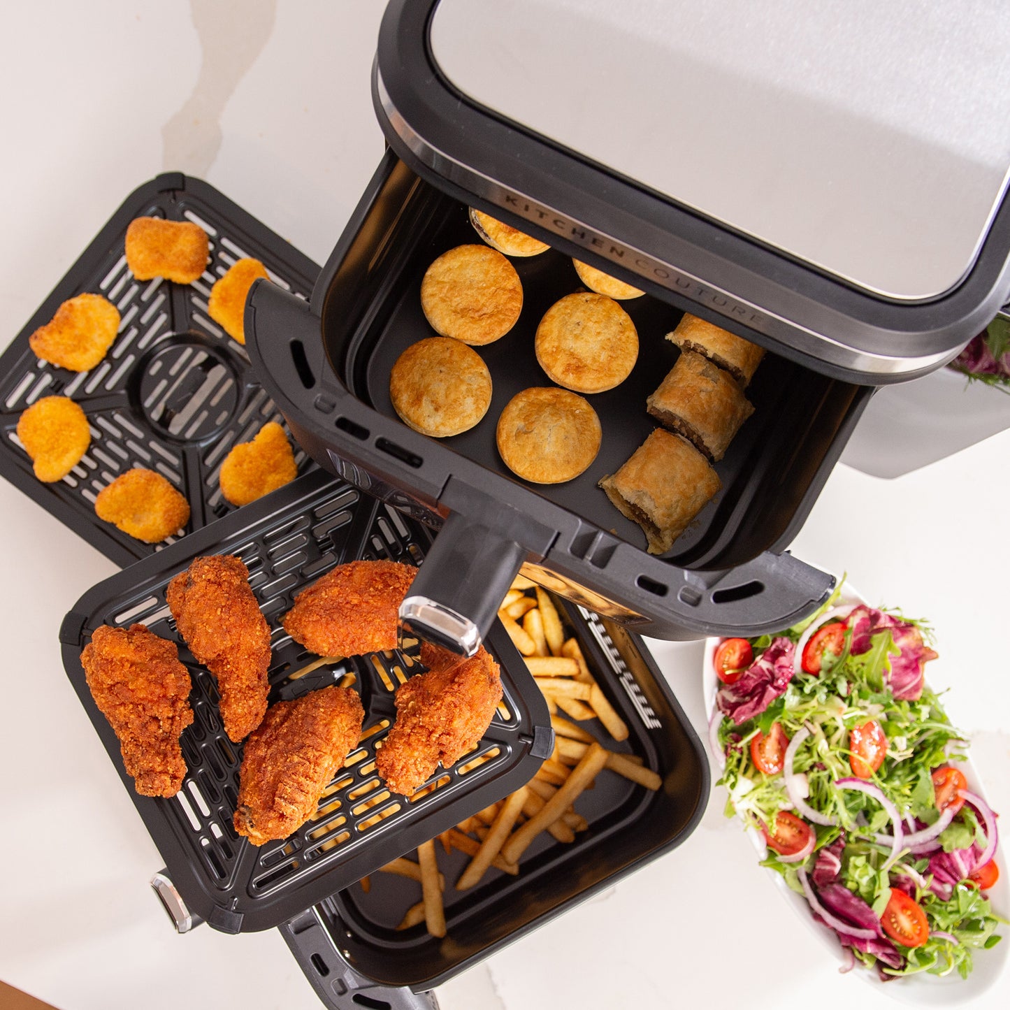 Kitchen Couture 11L Clear View Vertex Dual Draw Air Fryer