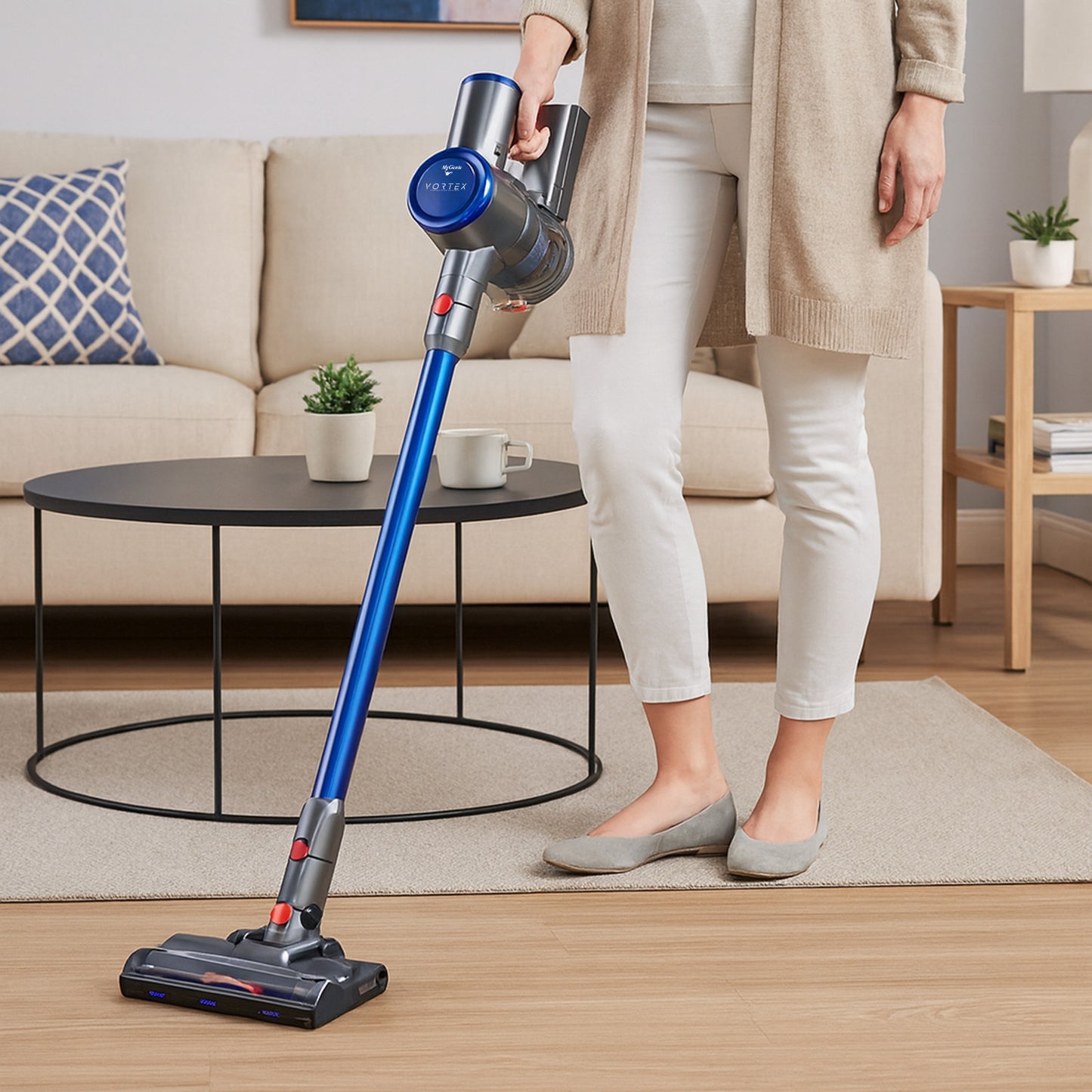 MyGenie Vortex Stick Vacuum and Mop with dust spotting technology