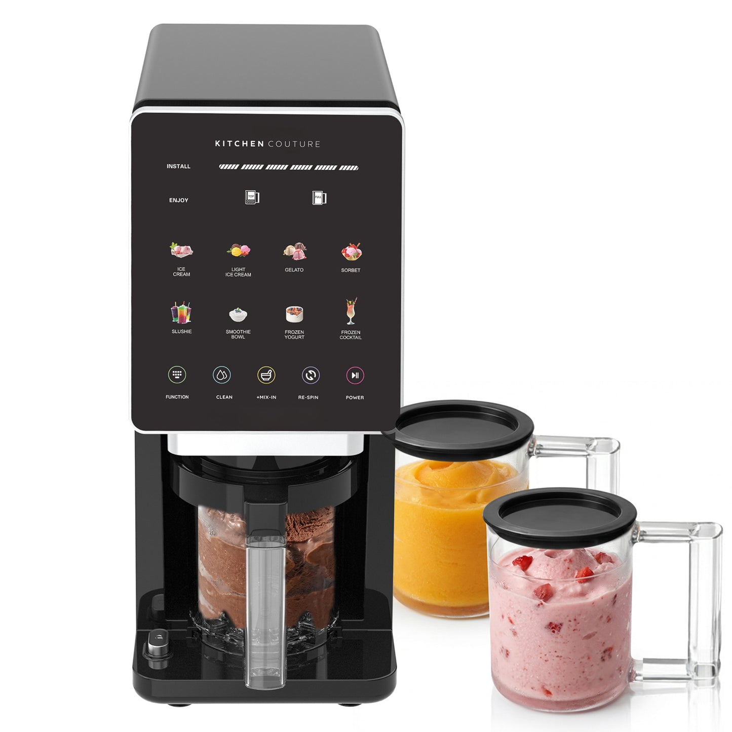 Kitchen Couture Whippi Frozen Dessert Maker with 3 Prep & Store Pots