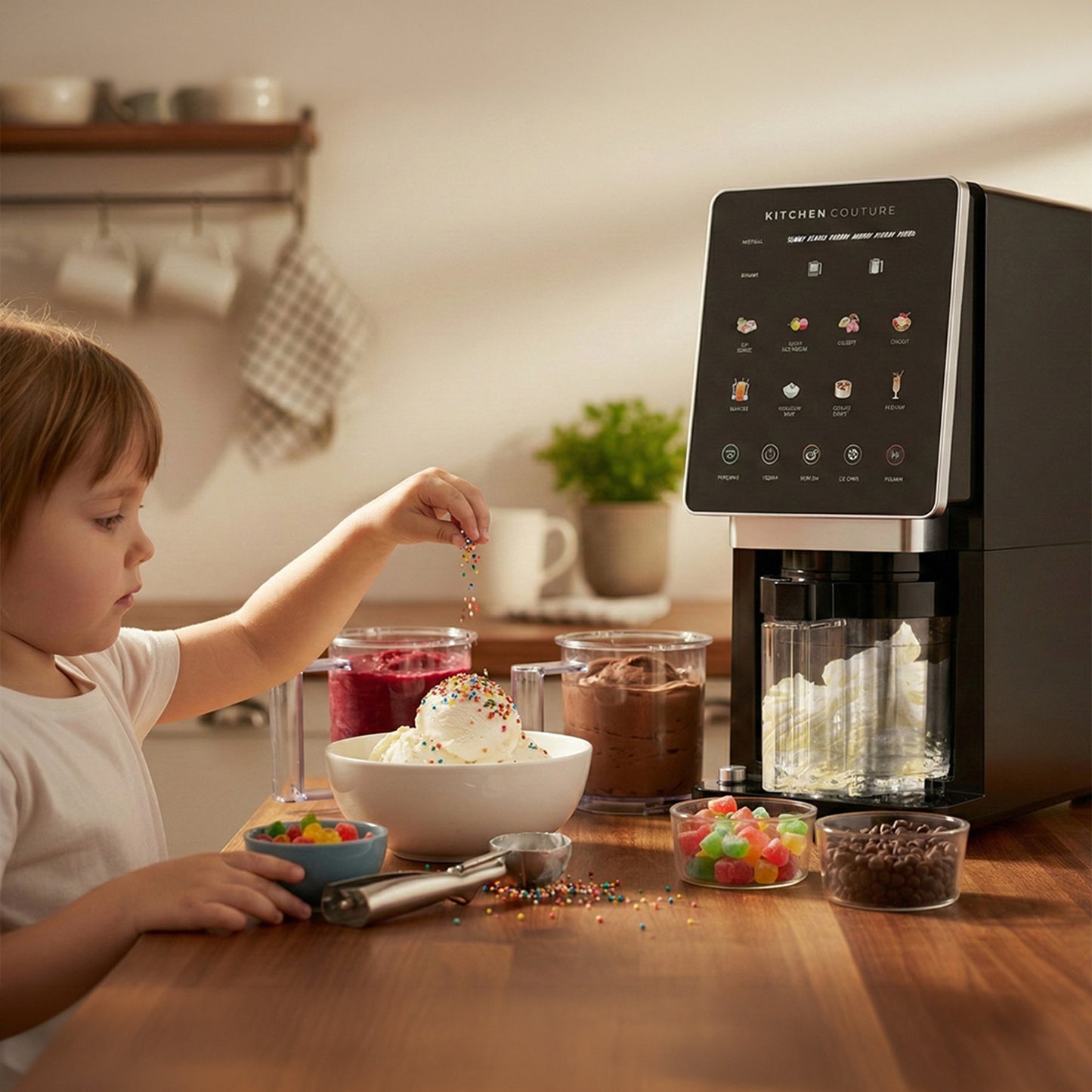 Kitchen Couture Whippi Frozen Dessert Maker with 3 Prep & Store Pots