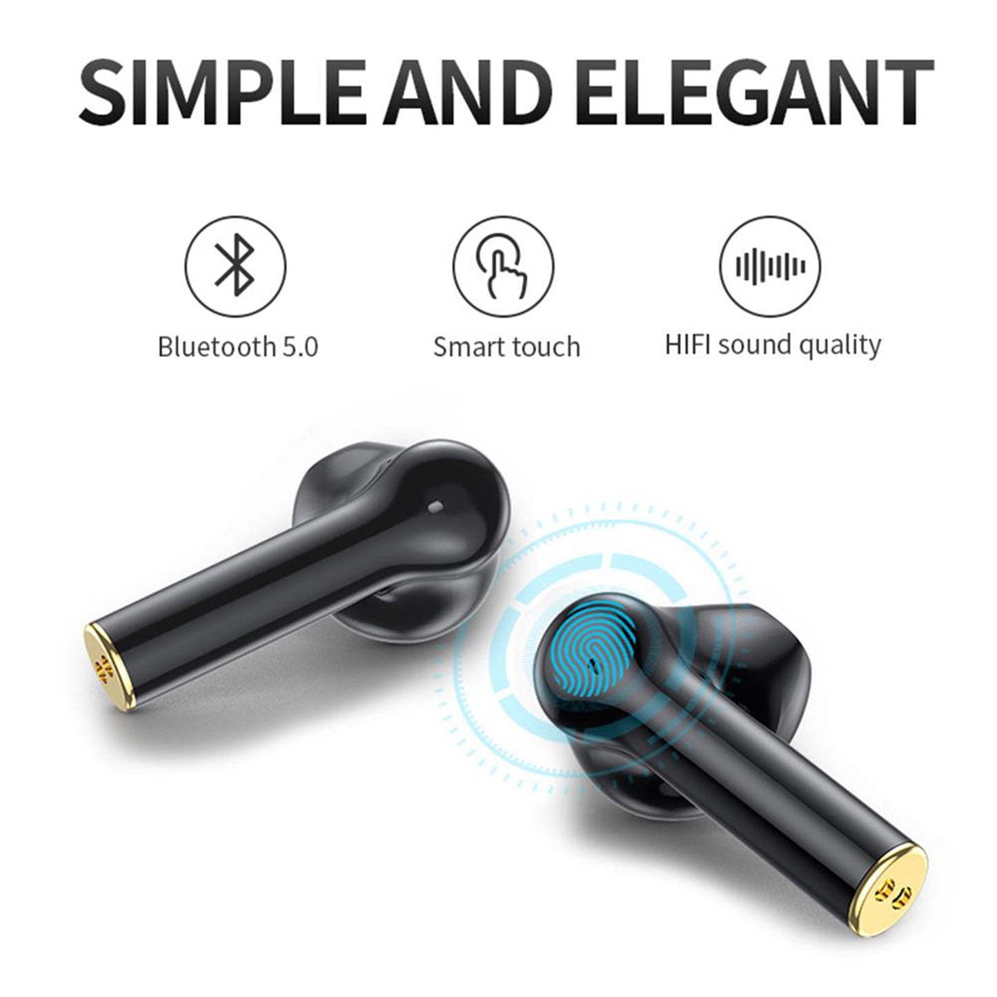 FitSmart Wireless Earbuds Earphones Bluetooth 5.0 For IOS Android In Built Mic